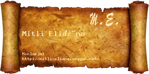 Mitli Eliána névjegykártya